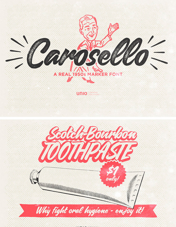 11款美翻了的时尚设计字体下载freebie-carosello-free-font