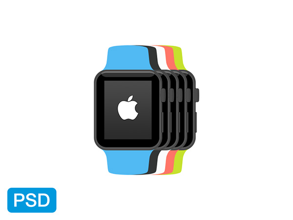20个Apple Watch界面UI展示模型（Mock-up ）PSD下载1457839162-7946-3690-Apple-Watch-Flat-Mockup