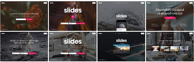 设计规范又完美的Slides滚屏版网页设计模版框架下载