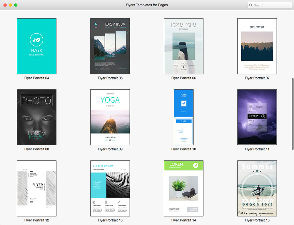 Flyers Templates for Pages 1.0 Mac Pages模板软件