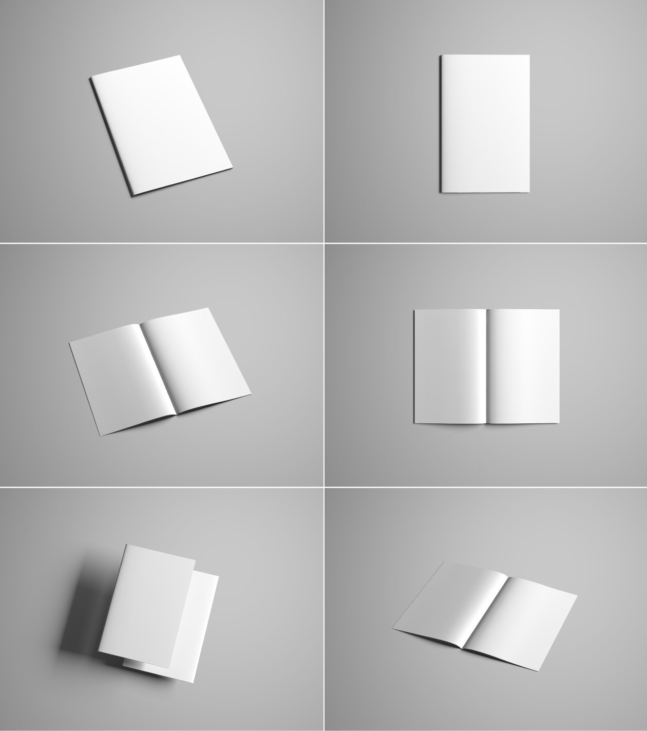 完美简单的多角度画册设计展示模型PSD下载blank