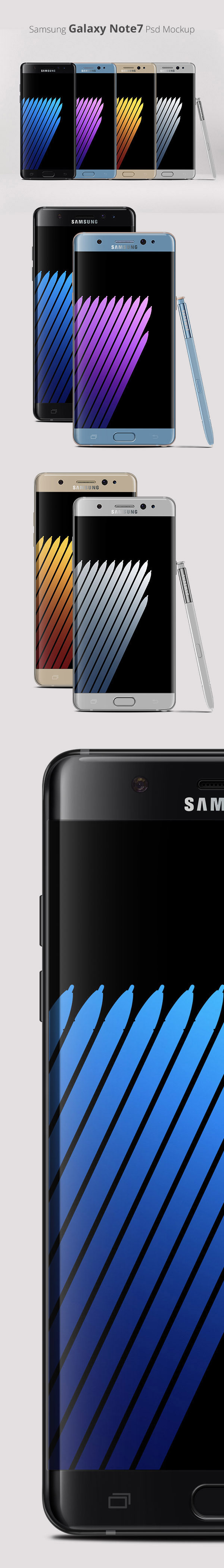 Samsung Galaxy Note7 Psd Mockup