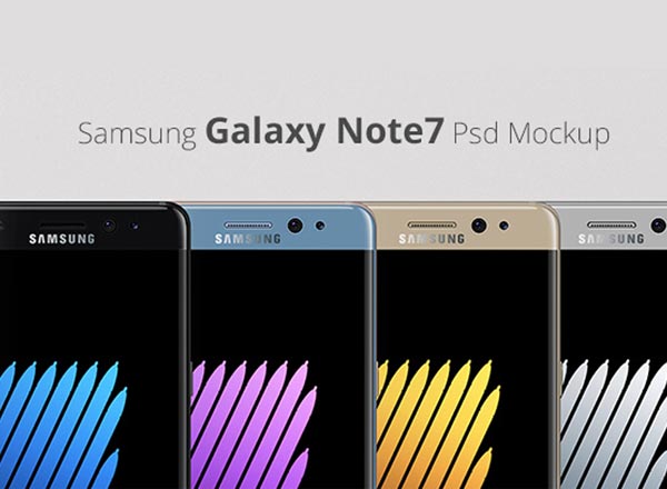 一代爆炸神机 Samsung Galaxy Note7 Psd Mockup