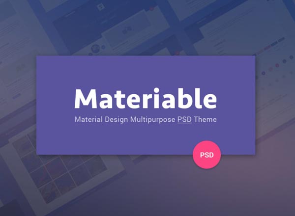 Material Design风格的网站PSD模版下载[PSD]