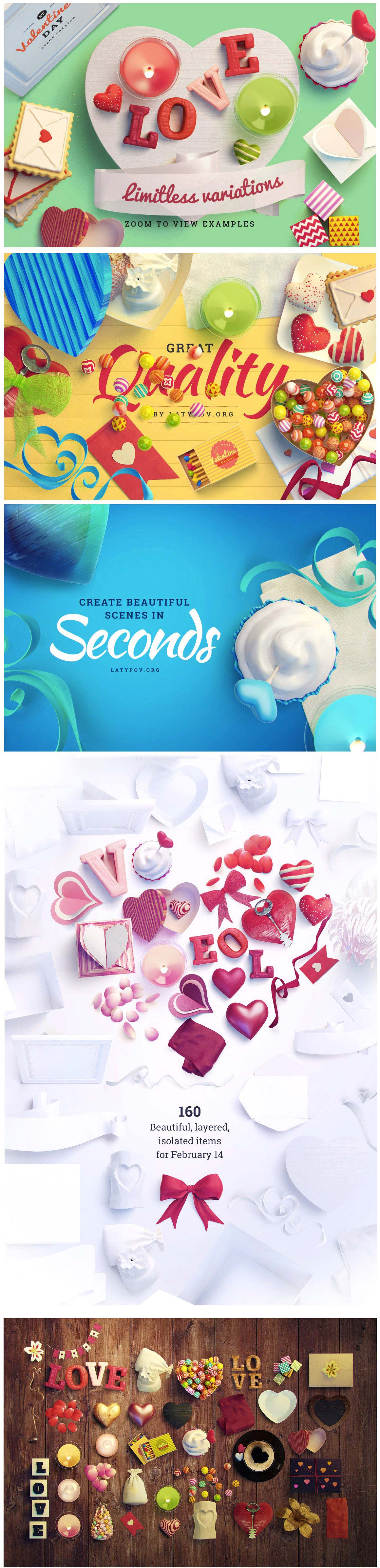 可爱的甜美食品场景设计素材大礼包下载(PSD,1.2GB)