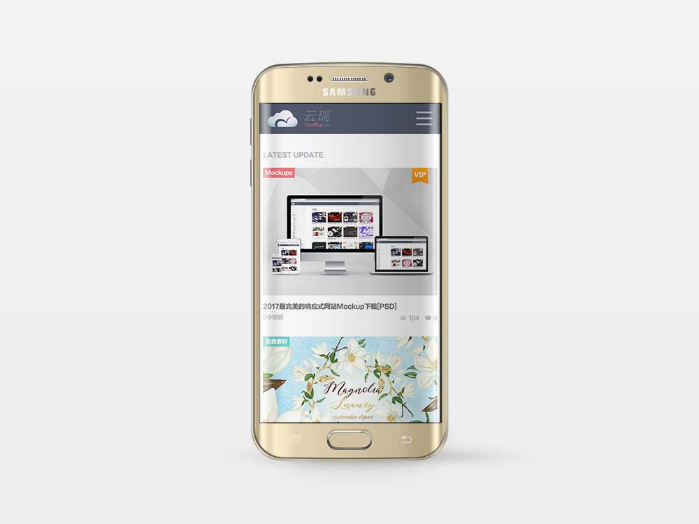 Samsung Galaxy S6 Edge手机展示模型PSD下载