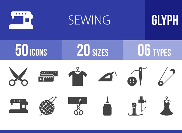 50个专业的服饰缝纫相关图标免费下载[Ai,CDR,CMX,EPS,SVG]