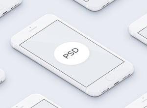 漂亮的白色iPhone 展示模型(Mockups)PSD下载