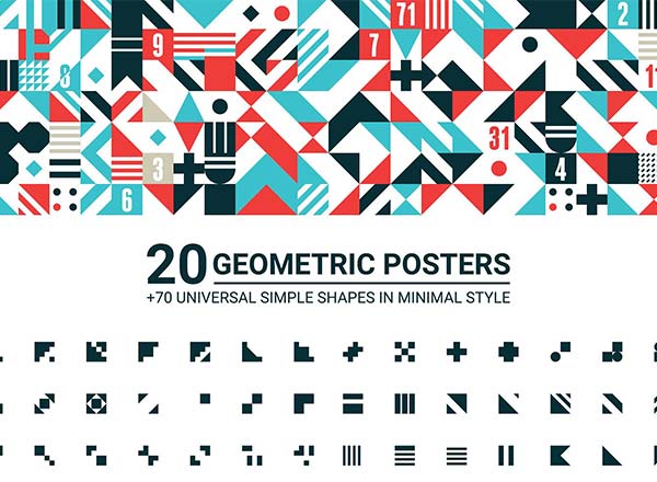 20个好用的简单几何图形海报素材下载[Ai]