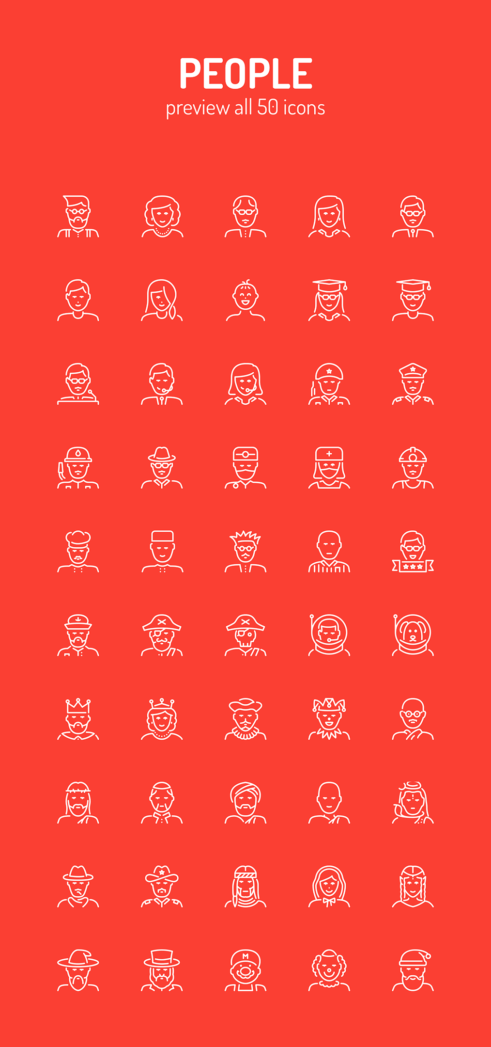 50种人物角色图标套装下载[Sketch,Ai]