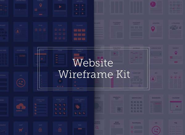 简单好用的UI设计线框图素材下载  Wireframe Kit [AI+EPS]