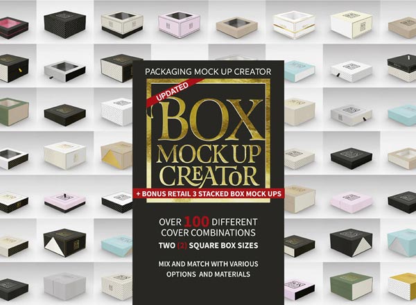绝对稀有的包装礼盒展示模型mockups（psd）