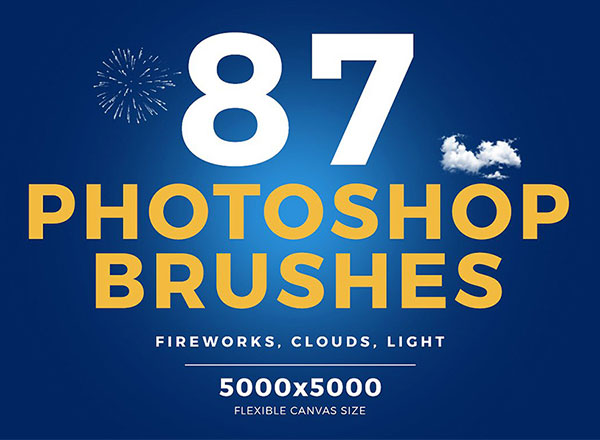 87个Photoshop画笔 – 烟火，云，光