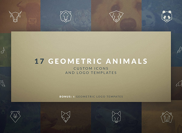 17种高品质的矢量几何动物logo和icon