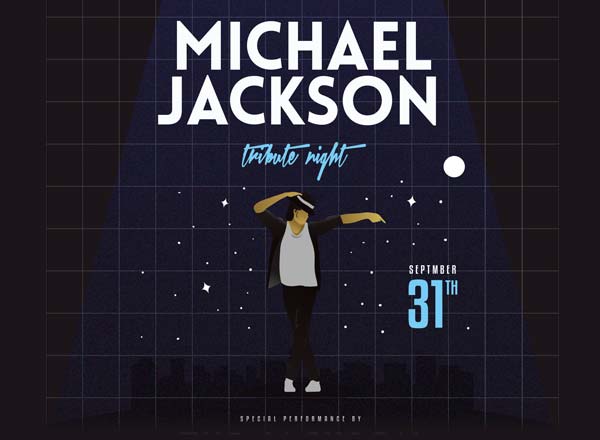 纪念迈克杰克逊的海报模版免费下载[PSD]