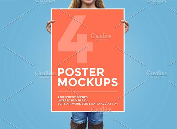 时尚的手持海报设计展示模型Mockusp免费下载[PSD]