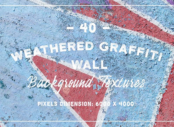 40个高品质的风化涂鸦墙背景纹理
