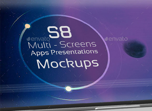 三星Galaxy S8手机app样机展示模型mockups