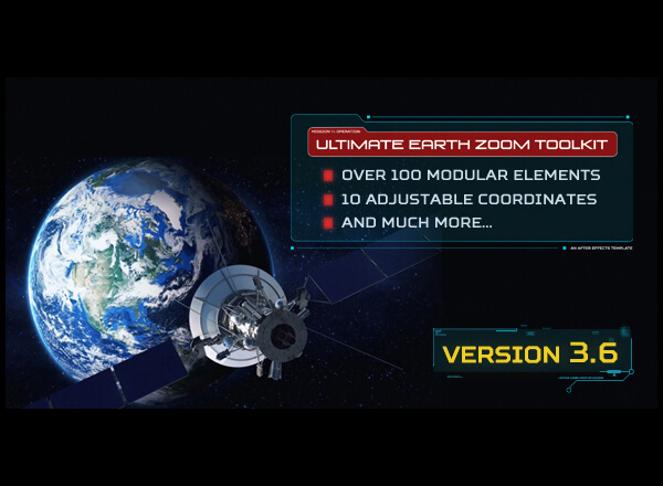 AE 科技感宇宙俯冲地球地点介绍展示动画 V3.6