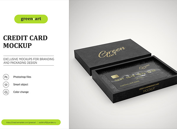 信用卡银行卡会员卡VIP卡和包装盒子包装样机展示模型