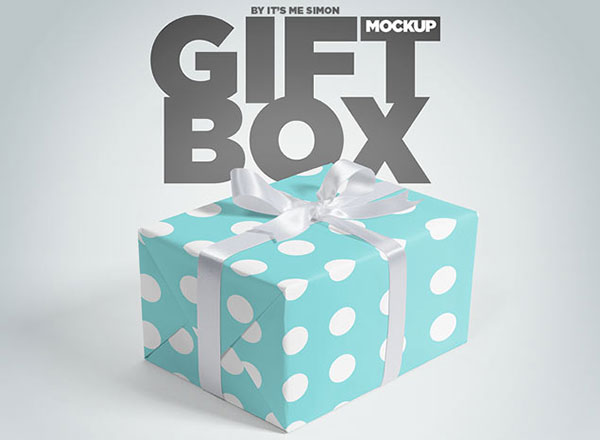 免费礼物盒样式 Free Gift Box Mockup