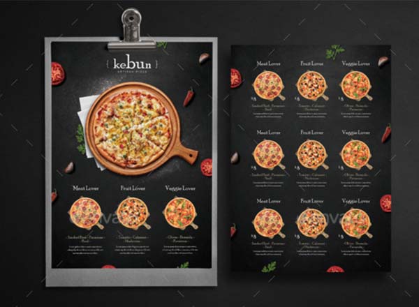 很好用的披萨pizza海报传单DM菜单设计模板