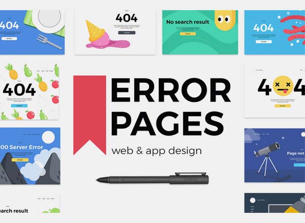富有创意且有趣的404错误提示APP+WEB页面插图模板下载[Ai]