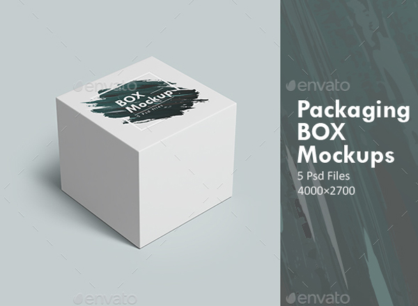 高品质的正方形矩形盒子包装盒纸盒样机展示模型mockups