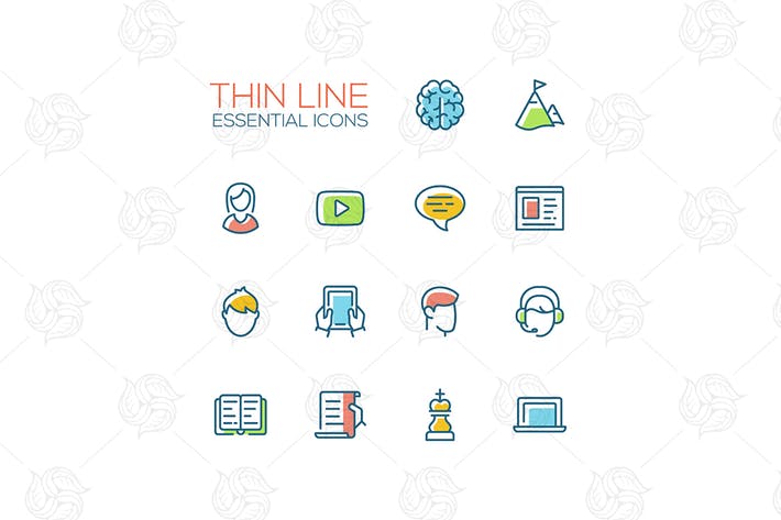 Business, Finance Symbols - thick line icons