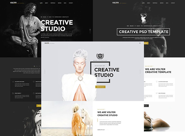 高端时尚的创意网站设计模板WEB UI KITS