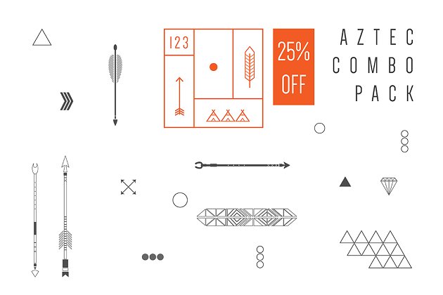 箭图形素材包 Aztec Combo Pack