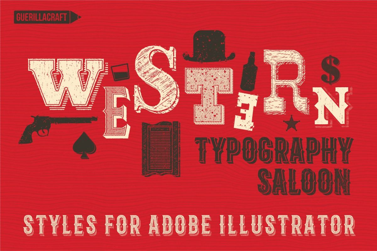 经典的字体图层样式 Western Typography Saloon