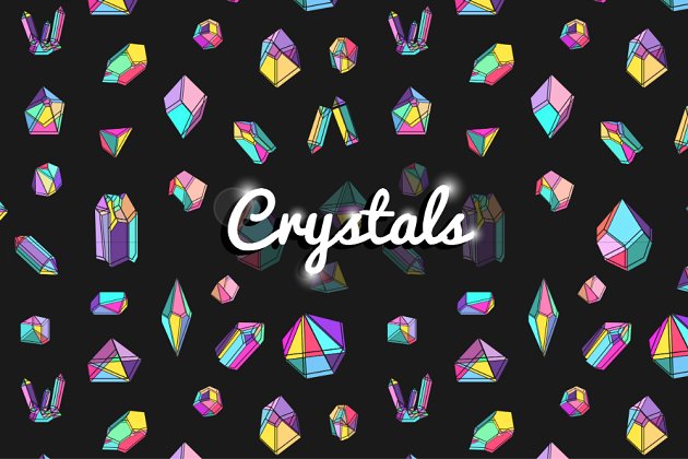 创意水晶插画 Crystals