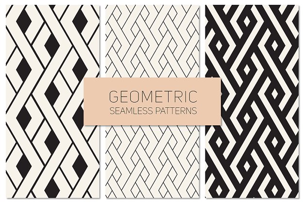 几何无缝图案背景 Geometric Seamless Patterns Set 17