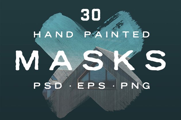 30种手绘图案图形素材 30 Hand Painted Masks