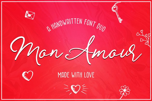手写设计字体 Mon Amour – Font Duo