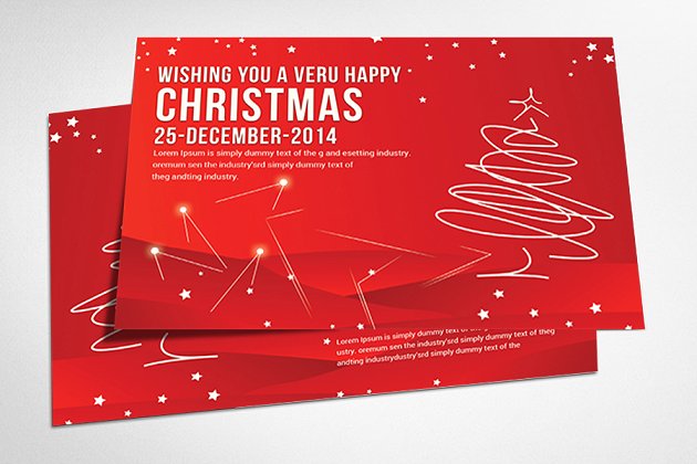 圣诞节元素海报模板 Christmas Postcard Templates.