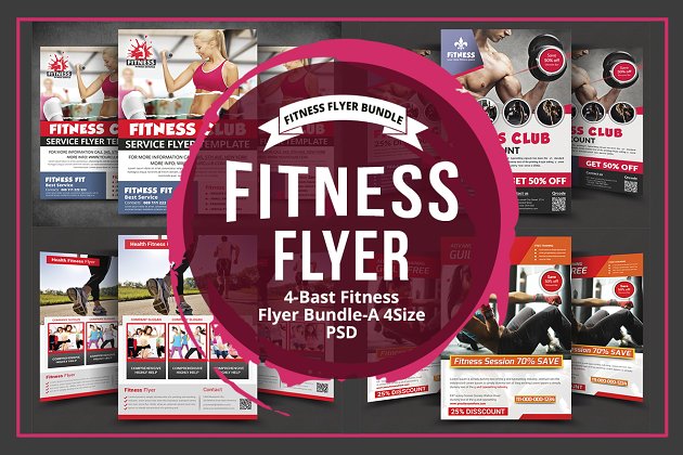 运动健身传单模板包 Sport & Fitness Flyer Bundle