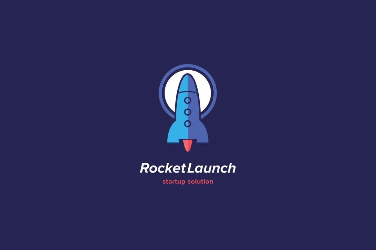 航天火箭logo设计 Rocket Launch Logo Template