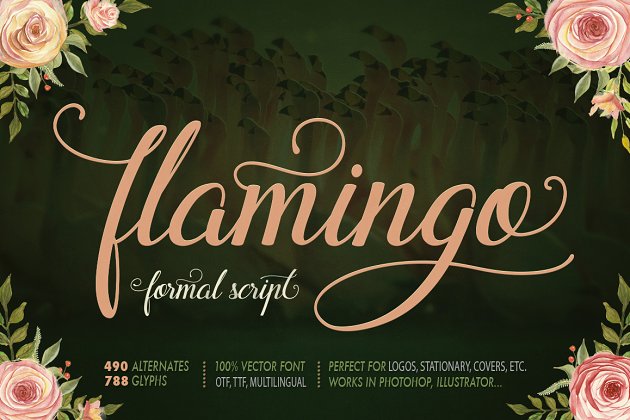 时尚手写字体 Flamingo – formal script