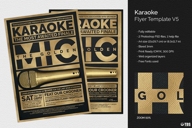 K歌经典海报模板 Karaoke Flyer PSD V5