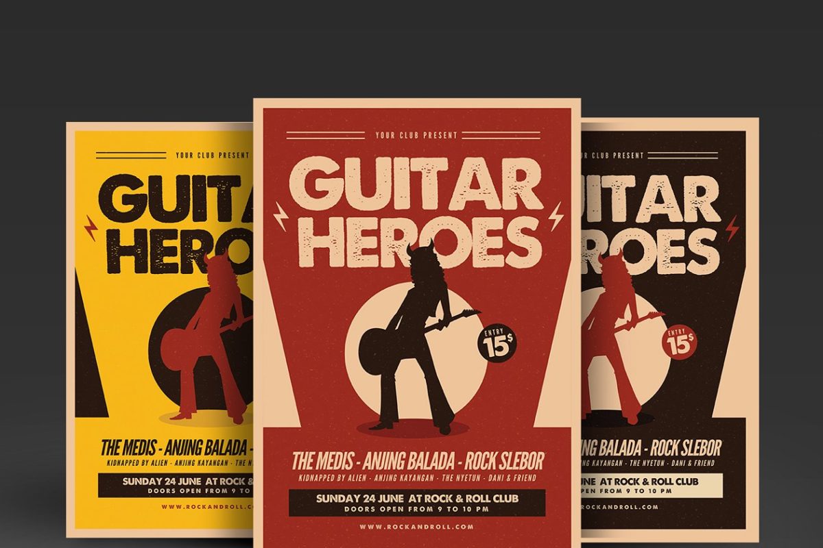 吉他英雄海报图片 Guitar Heroes Flyer