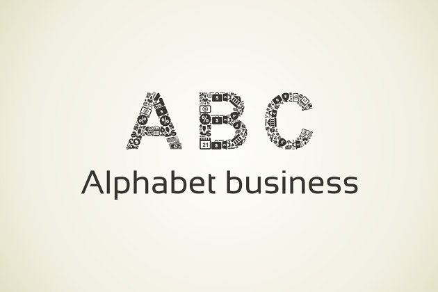商业图标图形组合的字母 Alphabet business