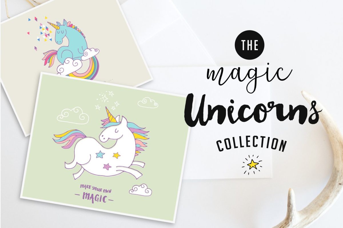 魔法主题插画 Magic Unicorns collection