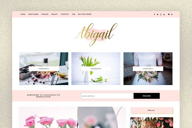 博客网站皮肤模板 Feminine Blogger Template – Abigail