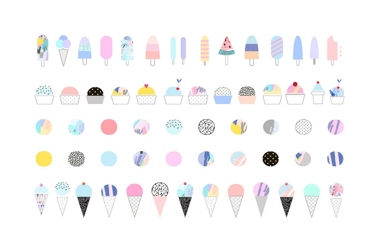 冰淇淋插图 ICE CREAM raster version