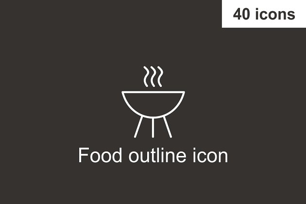 食物图标素材 Food outline icon