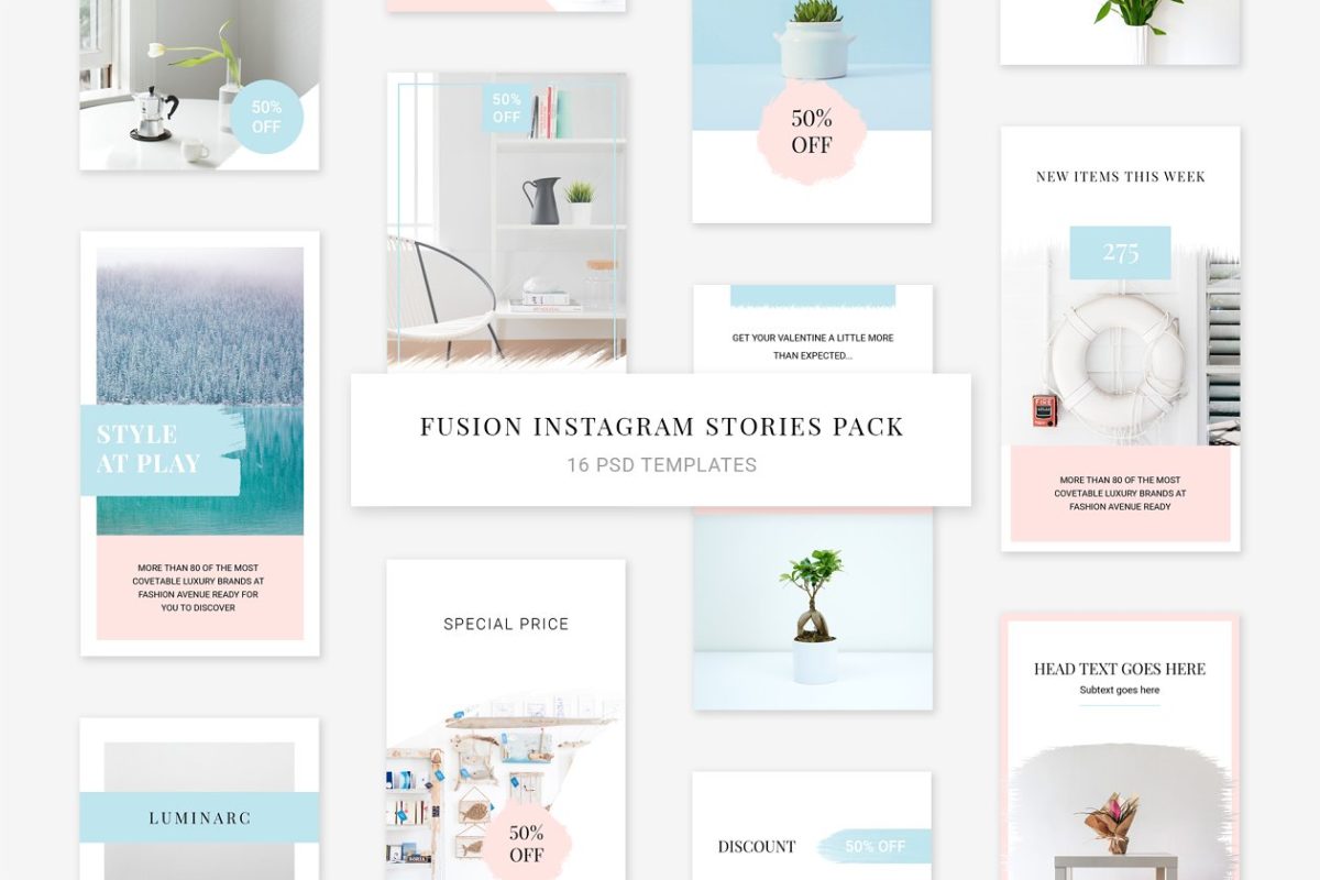 时尚简洁图片模板 Fusion Instagram Stories Pack