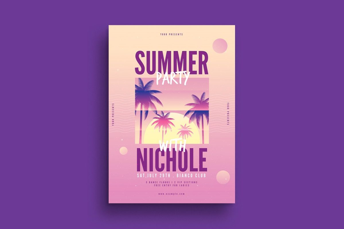 夏季活动海报设计网站模板 Summer Party Flyer