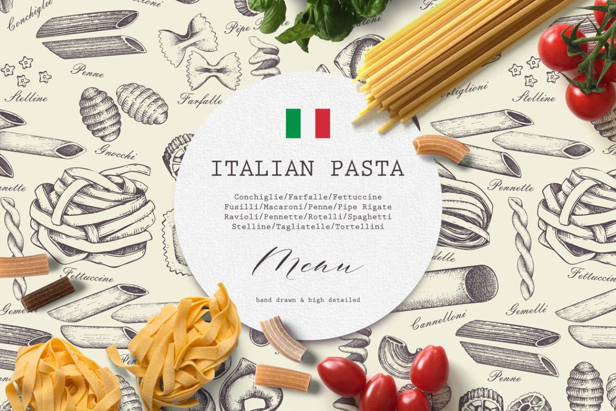 矢量的面食和通心粉素材集合 Vector Pasta & Macaroni Collection